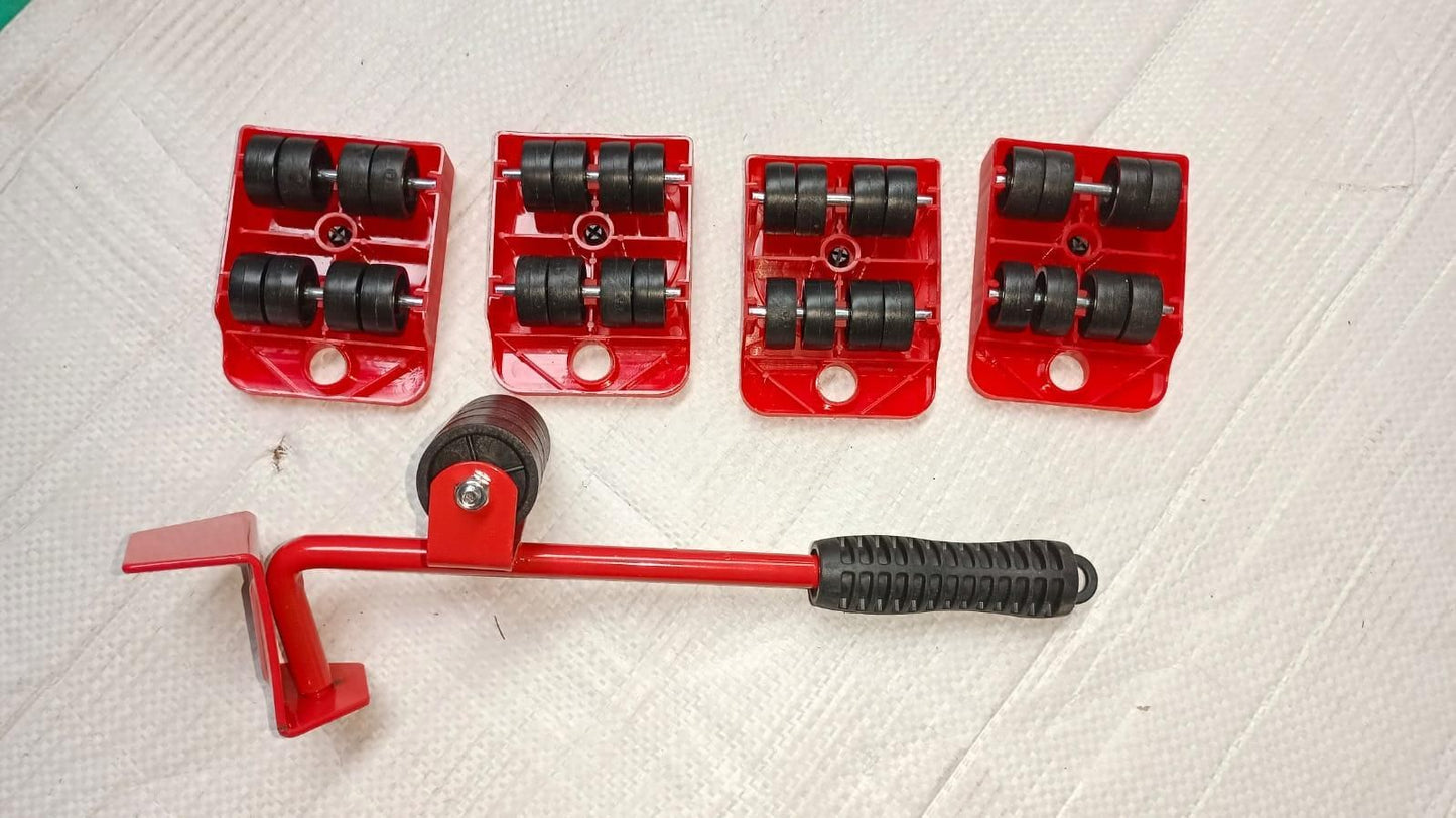 Heavy Duty Furniture Lifter & Mover Tool Set with Wheel Pads (Pack of 5)