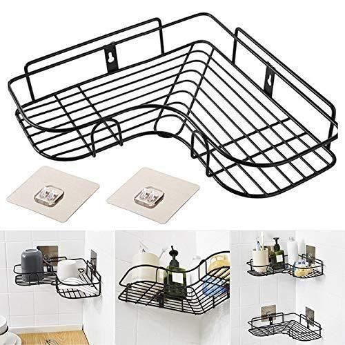 Stainless Steel Corner Shelf – No-Drill Peel & Stick Storage Rack