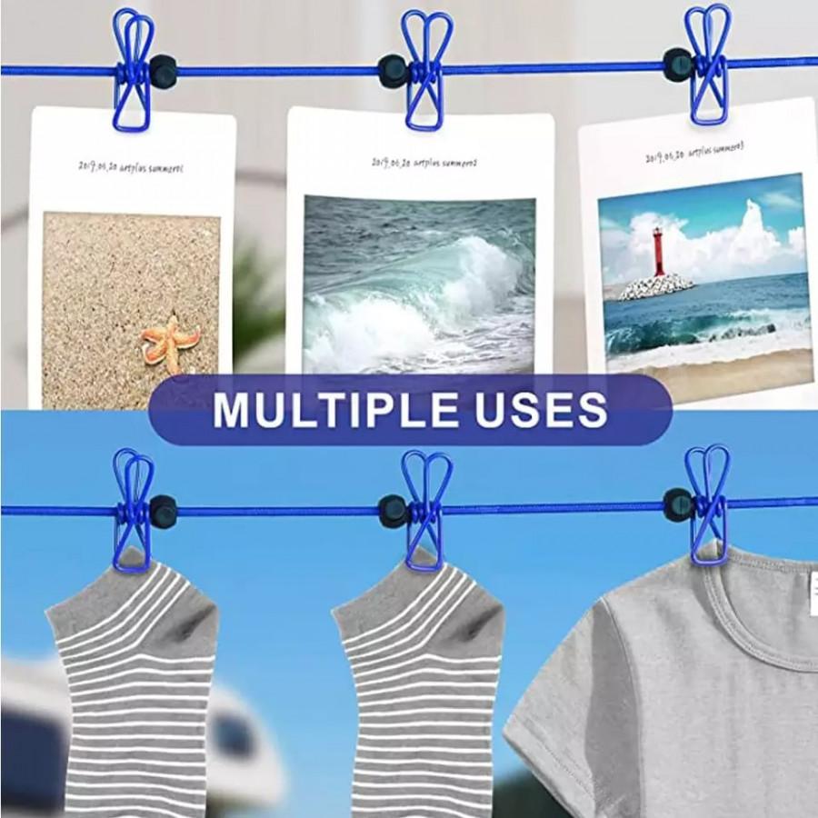 12-Piece Travel Clothesline Clips Set – Portable Laundry Drying Kit