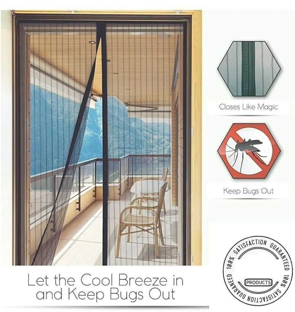 Magnetic Mesh Screen Door Curtain – Foldable Anti-Mosquito Net (90×210 cm)