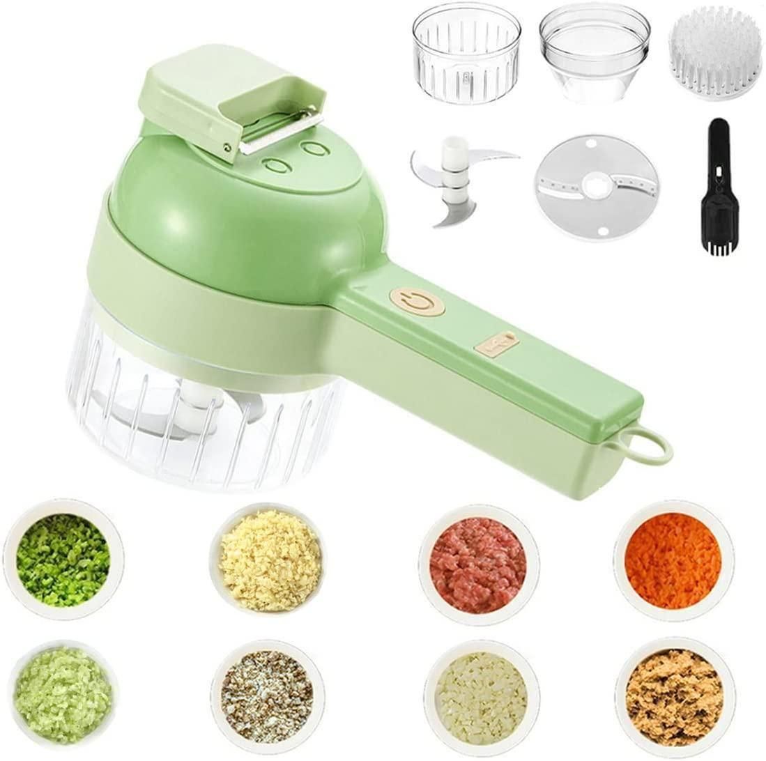 4-in-1 Portable Electric Vegetable Cutter Set – Wireless Food Chopper & Mini Processor