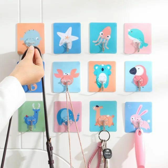 Strong Adhesive Wall Hooks – Heavy-Duty Reusable Sticky Hooks (Pack of 4)