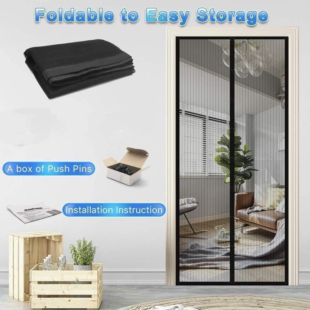 Magnetic Mesh Screen Door Curtain – Foldable Anti-Mosquito Net (90×210 cm)