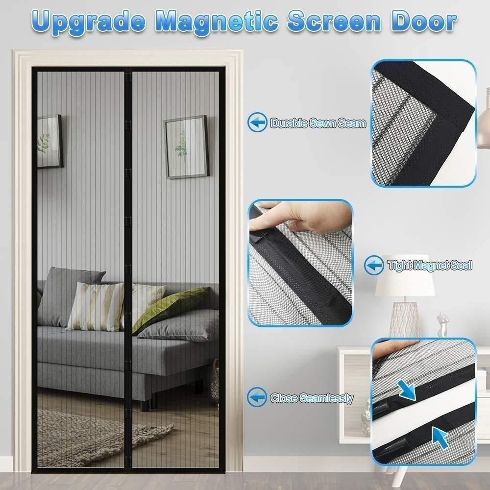 Magnetic Mesh Screen Door Curtain – Foldable Anti-Mosquito Net (90×210 cm)