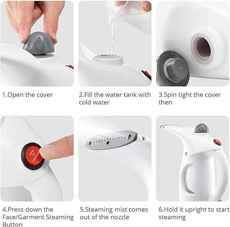 Fast Heat-Up Portable Handheld Garment & Facial Vapor Steamer – Travel Friendly