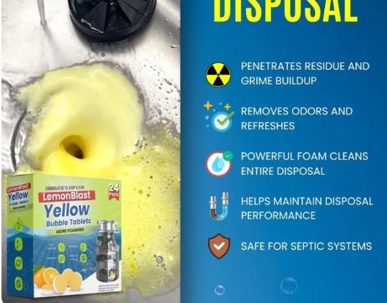 LemonBlast Yellow Bubble Tablets – Deep Cleaning Power (24 Tablets)