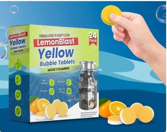 LemonBlast Yellow Bubble Tablets – Deep Cleaning Power (24 Tablets)