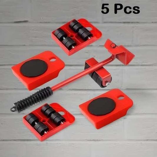 Heavy Duty Furniture Lifter & Mover Tool Set with Wheel Pads (Pack of 5)