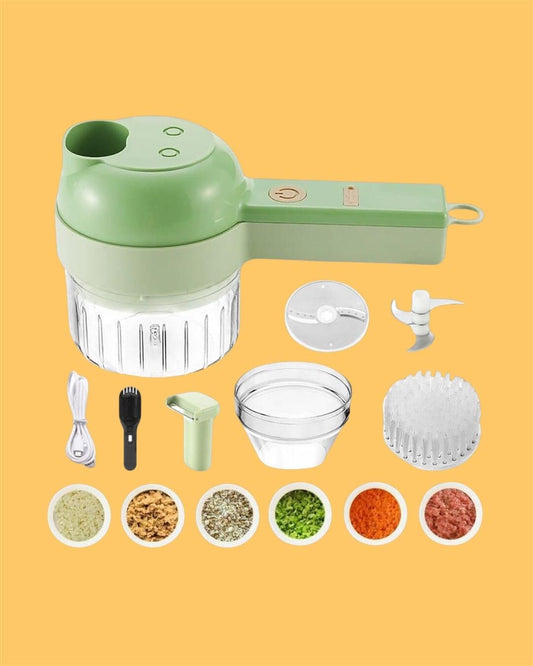 4-in-1 Portable Electric Vegetable Cutter Set – Wireless Food Chopper & Mini Processor