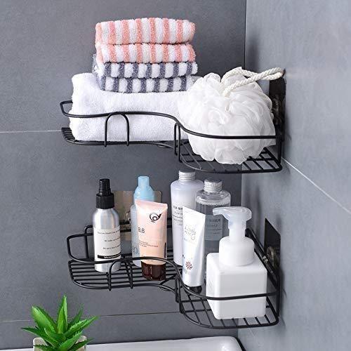 Stainless Steel Corner Shelf – No-Drill Peel & Stick Storage Rack