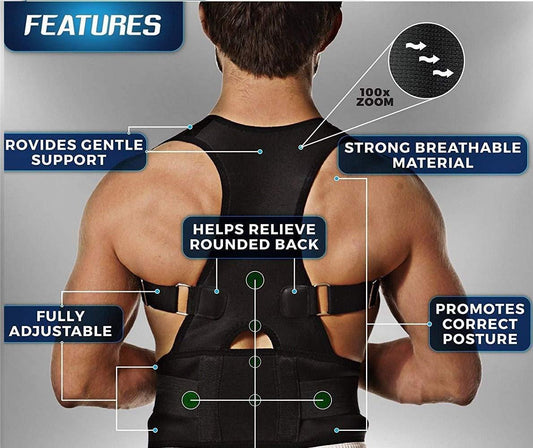 Unisex Posture Corrector Belt – Adjustable Back Support for Pain Relief & Spine Alignment