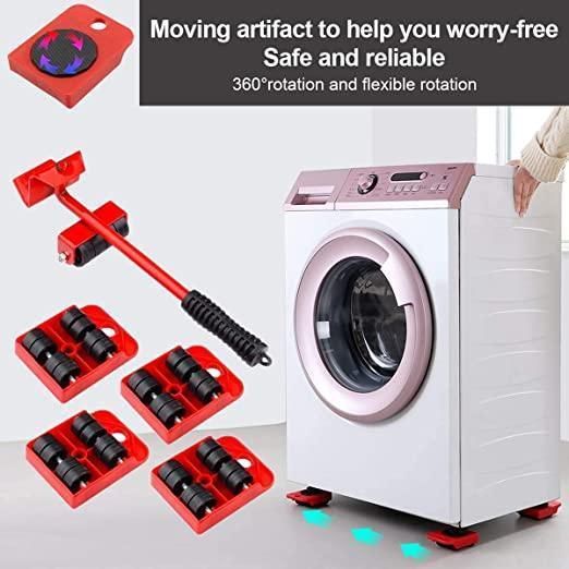 Heavy Duty Furniture Lifter & Mover Tool Set with Wheel Pads (Pack of 5)