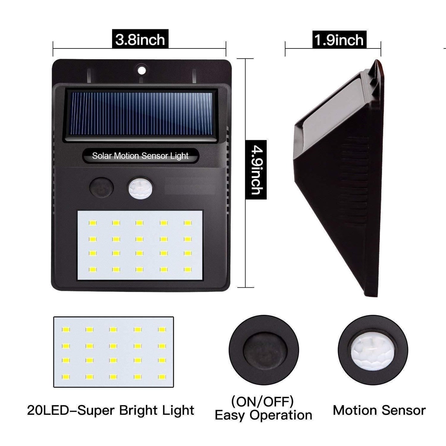 Solar Motion Sensor Outdoor Security Light – LED Garden & Pathway Light