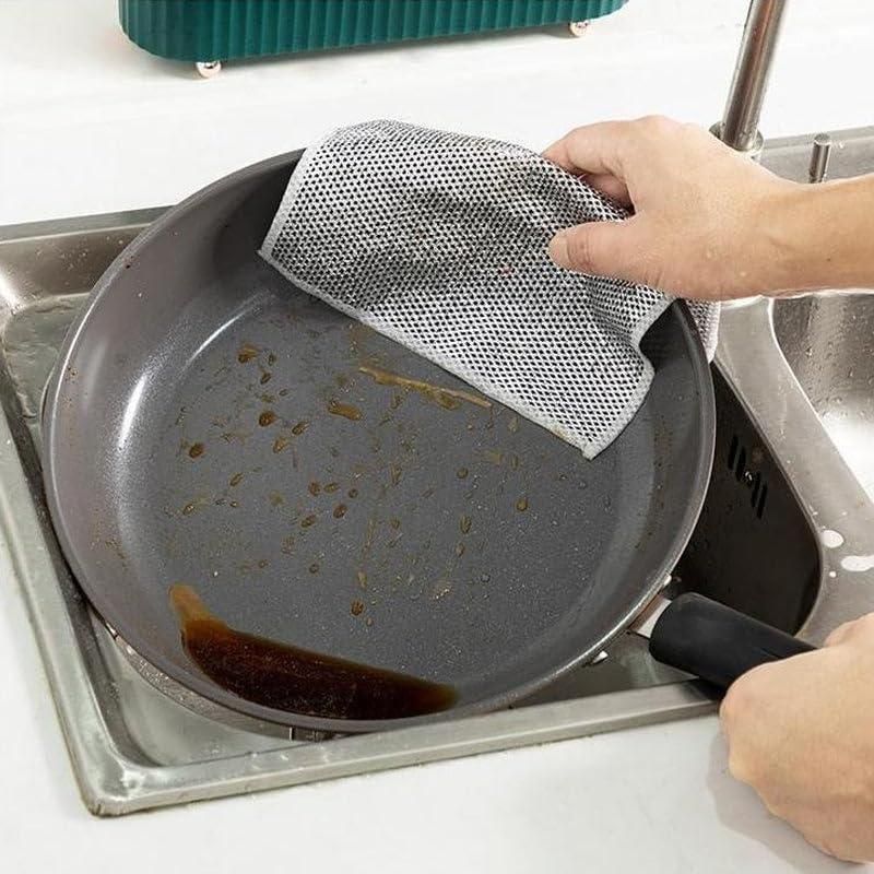 Multipurpose Wire Dishwashing Rags – Wet & Dry Cleaning Cloths (Pack of 10)