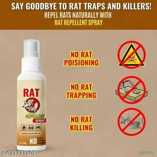 Rat Repellent Spray – Natural Effective Odor-Based Protection (50ml) (Buy 1 Get 2 Free)